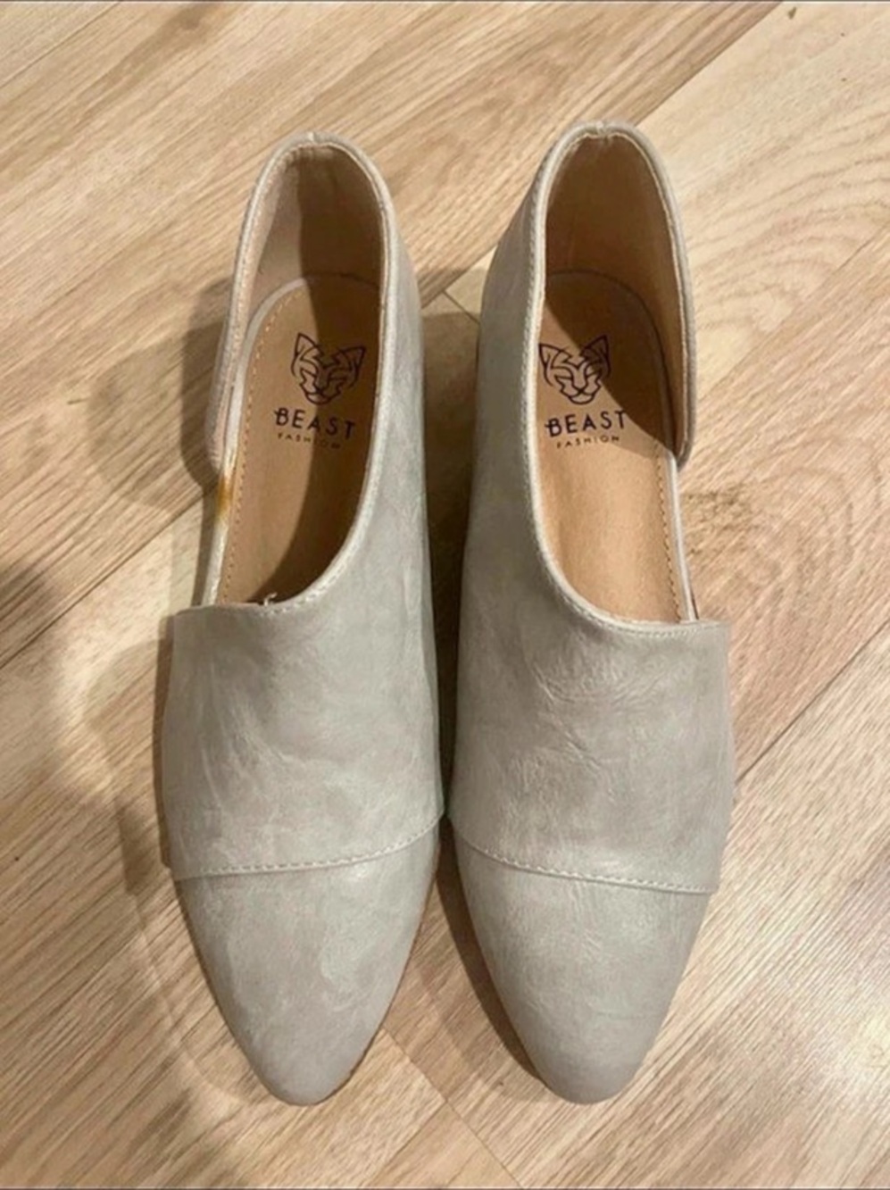BEAST Pointed-Toe Mules in Gray